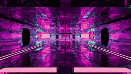 Purple ornamental corridor 4K UHD 3D illustrationの写真素材