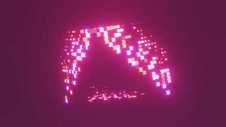 Abstract neon shape 4K UHD 3D illustrationの写真素材
