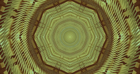 A mesmerizing view of intricate geometric patterns in shades of green. The spiral design draws the...
