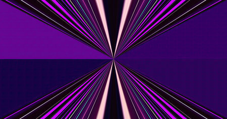 Colorful lines converge toward a central point, creating a dynamic perspective. The deep purples and...