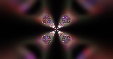 Beautiful colors and shapes swirl together in an intriguing kaleidoscope pattern. This mesmerizing...
