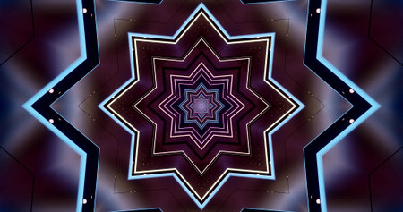 A vibrant star-shaped pattern emerges with intricate lines and colors. The design showcases vivid...