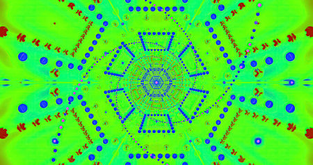 Colorful abstract design with geometric patterns and vivid hues