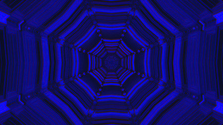 Patterns of blue light create mesmerizing geometric design