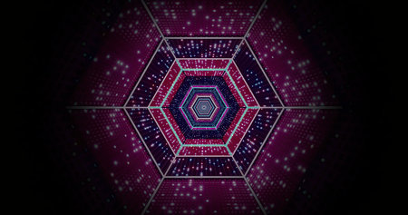 Colorful geometric shapes in a digital light display