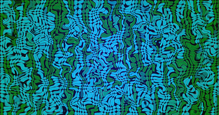 Colorful abstract design with swirling patterns on a green background