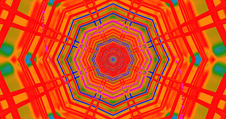 Colorful abstract design with geometric patterns and vibrant hues
