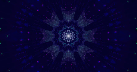 Colorful abstract pattern with intricate design and dark background
