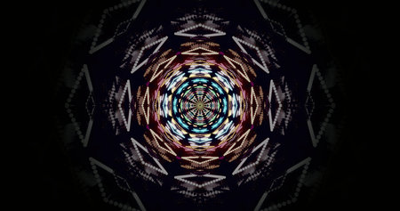 Colorful mandala pattern created with digital light effects