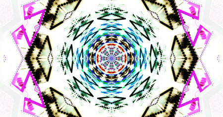 Colorful geometric pattern with vibrant shapes and lines