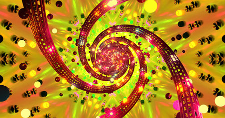 Colorful spiral pattern showcasing vibrant lights and shapes