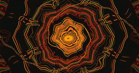 Colorful abstract design with intricate patterns and shapes