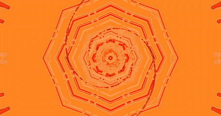 Colorful geometric pattern with an orange background