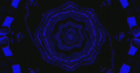 Colorful abstract spiral design with blue and black tones