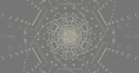 Intricate geometric pattern in soft shades of gray and white