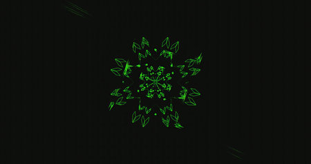Intricate green pattern on a dark background