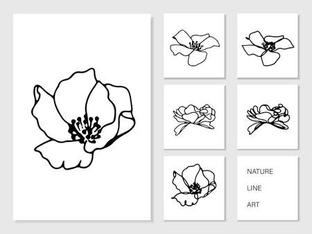Nature line art Hand drawn. Illustration about Nature line art.のイラスト素材