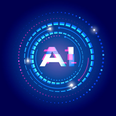 Interact with AI artificial intelligence virtual assistant chatbot in concept of AI artificial intelligence prompt engineering, AI deep learning to use generative AI for work support.のイラスト素材