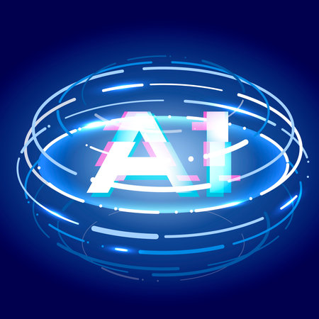 Interact with AI artificial intelligence virtual assistant chatbot in concept of AI artificial intelligence prompt engineering, AI deep learning to use generative AI for work support. Laser lightのイラスト素材