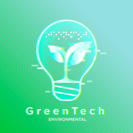 Abstract background of green technology Plants stored in bulbs Using technology to create a positive impact on the environment Also known as âclean technologyâ or âenvironmental technologyâのイラスト素材