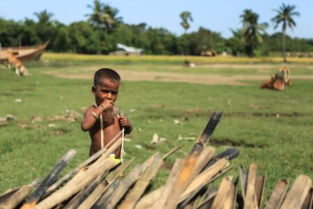 RAKHINE STATE, MYANMAR - NOVEMBER 05 : Hundreds of Muslim Rohingya are suffering severe malnutrition in overcrowded camps in Myanmar's Rakhine state, on NOVEMBER, 2015 in Sittwe, Myanmar.のeditorial素材