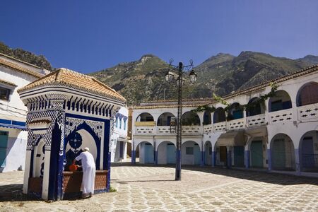beautiful square at Chefchaouen, Morrocoのeditorial素材