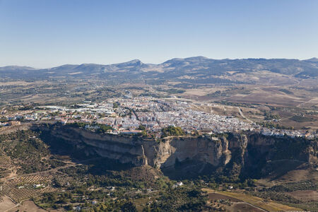 Aerial view of the town of Ronda in Andalusia, Spain.の写真素材