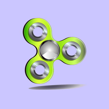 A fidget spinner is a toy that consists of a bearing in the centerin circular pad. Hand toy.のイラスト素材