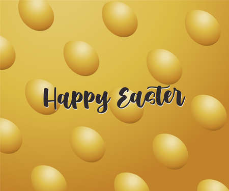 graphic illustration oval shape of golden eggs on golden blackground