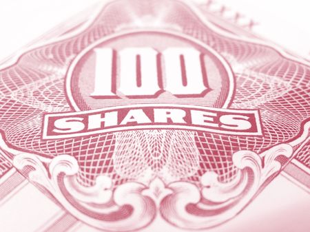 Certificate for capital stock - one hundred shares of an old American corporationの写真素材