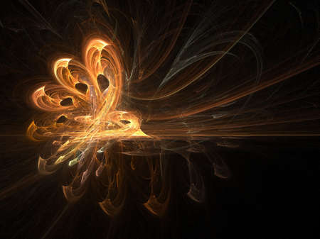 Abstract fractal background. Computer generated graphics. Fire hand of a monster.の写真素材