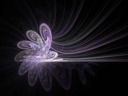 Abstract fractal background. Computer generated graphics. Purple flower.の写真素材