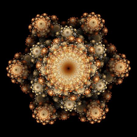 Abstract fractal background. Computer generated graphics. Complex floral pattern in warm colors.
