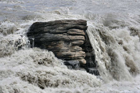 Athabasca Falls on Athabasca River in Jasper National Parkの写真素材