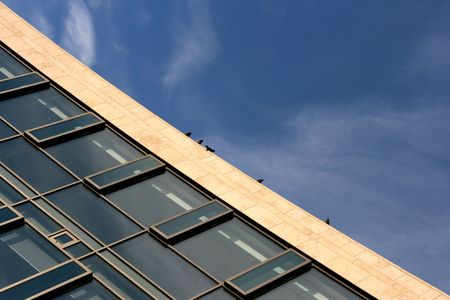 Abstract architecture. Unusual look. Image looking like a flag.