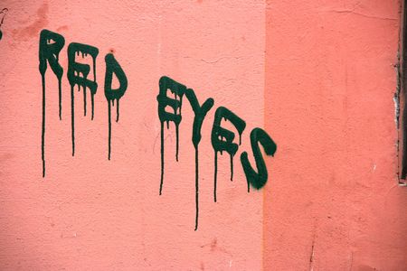 Strange grunge wall graffiti inscription in Budapestの写真素材