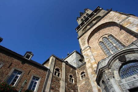 Aachen cathedral or Imperial Cathedral (Kaiserdom) in the region of North-Rhine-Westphalia, Germanyの写真素材