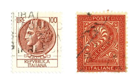 Collectible stamps from Italy. Old postage collection.の写真素材