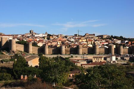 Fortified medieval town of Avila, Castilla y Leon, Spainの写真素材