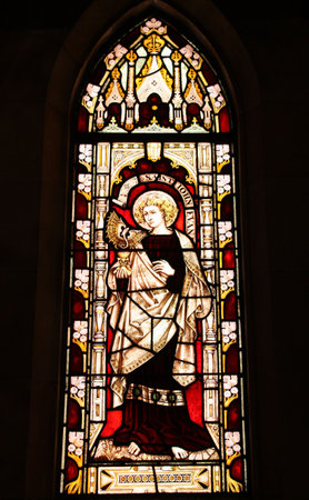 St. George's Anglican Cathedral stained glass art - Saint John The Evangelist. Perth, Western Australia. St. George's Anglican Cathedral stained glass art - Saint John The Evangelist. Perth, Western Australia.