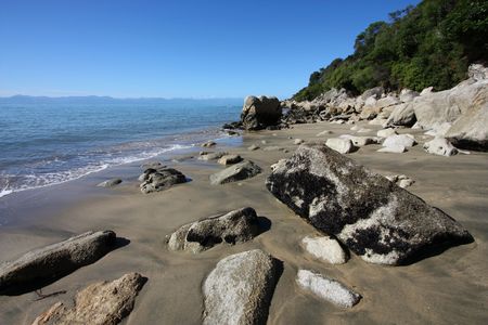 Beach near Kaiteriteri at Tasman District, New Zealand.の写真素材