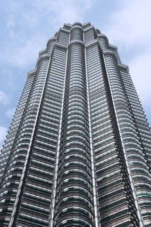 Twin Tower - famous landmark of Kuala Lumpur, Malaysia. Second and third tallest building in the...