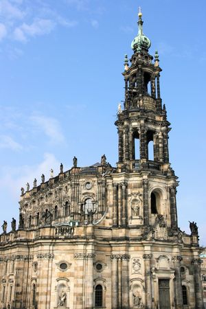 Hofkirche or Cathedral of Holy Trinity - baroque church in Dresden, Sachsen, Germanyの写真素材