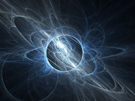 Graphics abstract texture. Computer rendered background. 3D fractal. Blue fractal explosion.