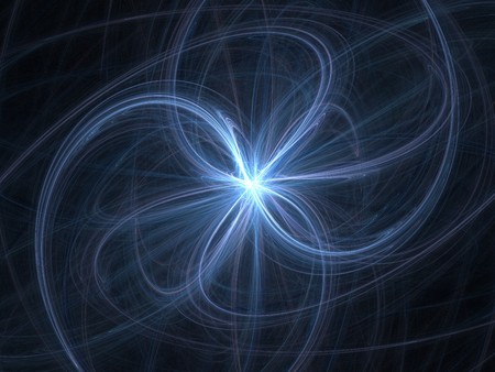 Graphics abstract texture. Computer rendered background. 3D fractal. Swirled blue light spiral.の写真素材