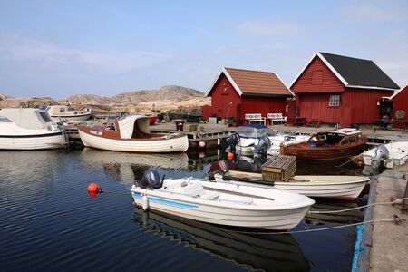 Norway - Skjernoy island in the region of Vest-Agder. Small fishing town - Dyrstad (also known as Dyrestad).の写真素材