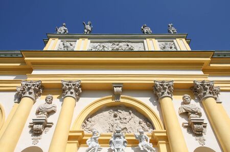 Warsaw, Poland. Famous Wilanow palace exterior. Old landmark.の写真素材