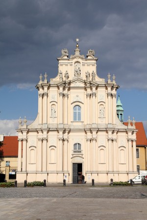 Warsaw, Poland. Visitationist church in Old Town quarter.の写真素材