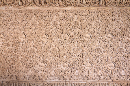 Alhambra castle, Nasrid palace. Granada in Andalusia region of Spain. UNESCO World Heritage Site.のeditorial素材