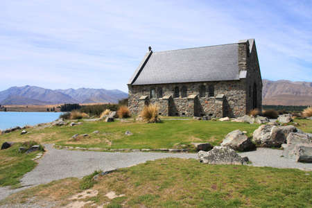 Lake Tekapo landscape in Canterbury region of New Zealandの写真素材